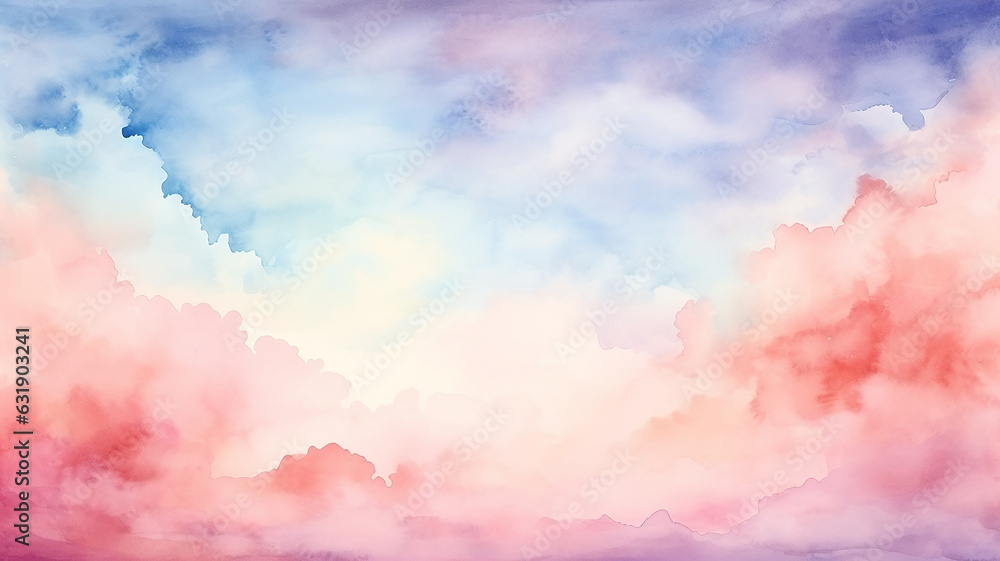 Obraz premium light watercolor abstract background gentle gradient pastel softcolor pink white and blue blank drawing painting