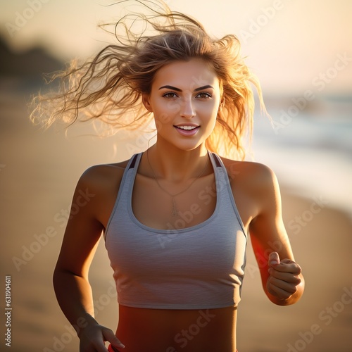 Young woman running at the ...