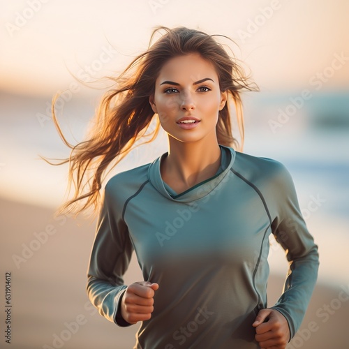 Young woman running at the ...