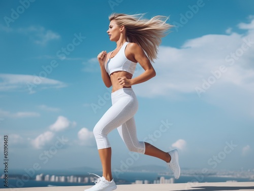 Young woman running at the ...