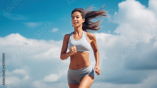 Young woman running at the ...