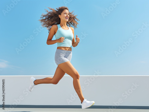 Young woman running at the ...