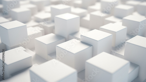 abstract background  wall of white 3d volumetric cubes  futuristic texture
