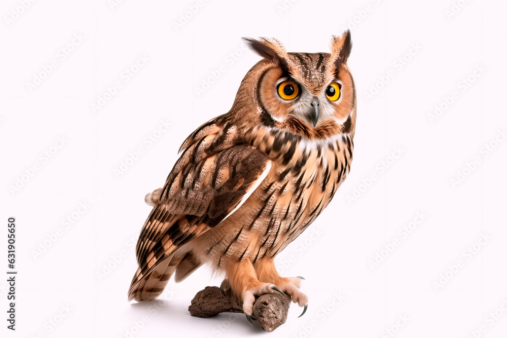 Beautiful owl on a white, isolated background Beautiful owl on a white, isolated background