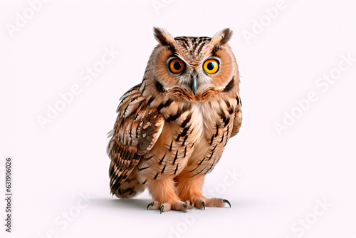 Beautiful owl on a white, isolated background © Uliana