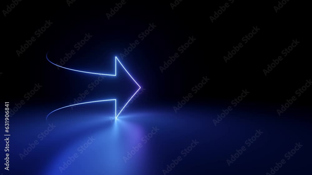 looping 3d animation, abstract minimalist geometric background. Cycled colorful neon arrow, linear sign. Repeating concept looping 3d animation, abstract minimalist geometric background. Cycled colorful neon arrow, linear sign. Repeating concept