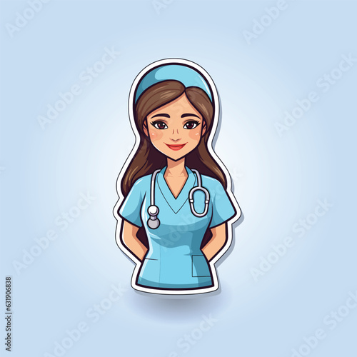 Female nurse wearing uniform cute