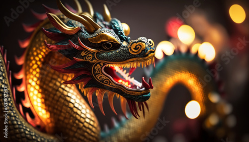 glowing dragon for chinese new year © Sheviakova
