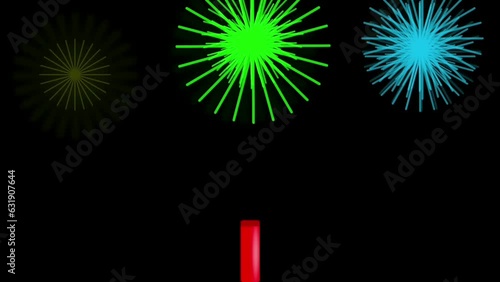colorful new year fireworks animation