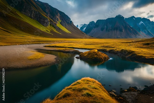 lake and mountains