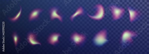 Hologram aura shape. Y2k soft gradient texture isolated set. Spot multicolored brush strokes, colorful gradient. Cyber neon trendy element.