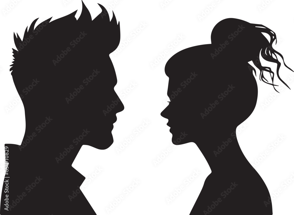 silhouette of a person and woman