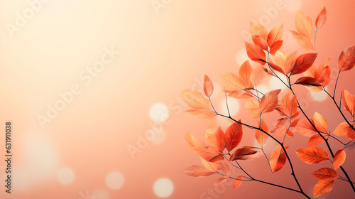 Celebrate the beauty of the season with this charming autumn background showcasing tree branches and leaves, ready to complement your seasonal designs. Ai Generated