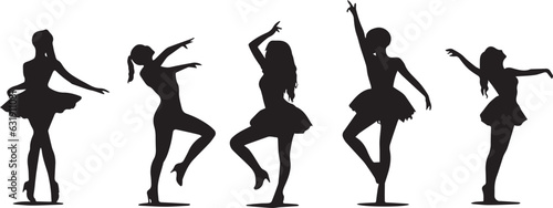 Silhouette of a dancing girl vector