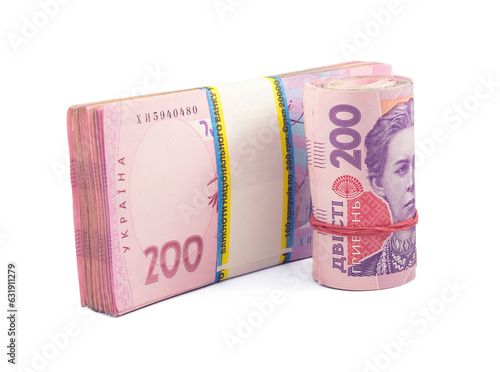 Bundle of Ukrainian banknotes 