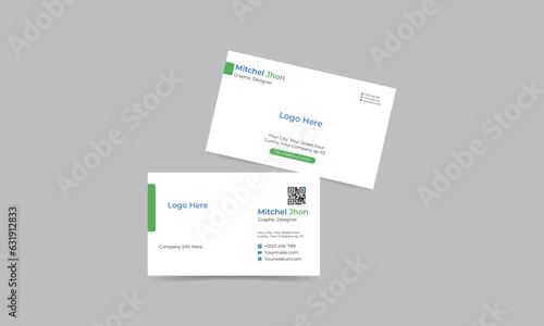 Double-sided creative business card template. Portrait and landscape orientation. vertical layout. Vector illustration.

