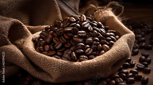 coffee beans in a sack