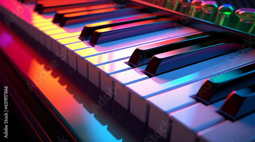 piano keys spectrum multicolored.