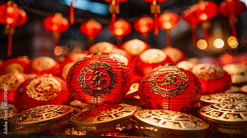 red lamps as symbol for chinese new year