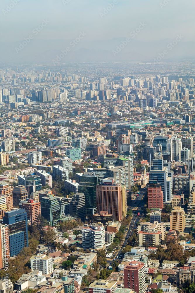 Fototapeta premium aerial view from the city of Santiago in Chile