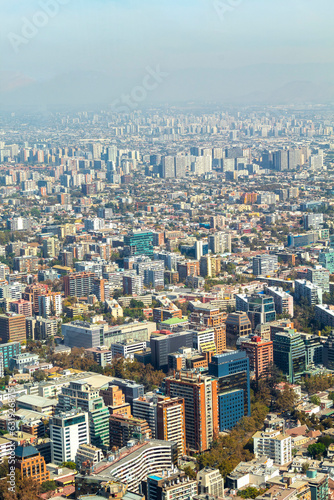 aerial view from the city of Santiago in Chile