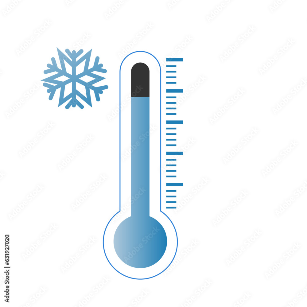 Barometer, thermometer showing cold. Barometer, thermometer showing cold.