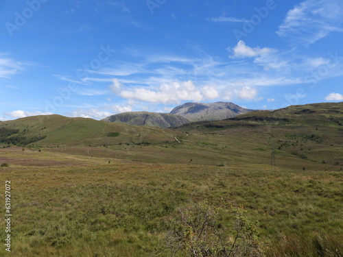 View of the mountains across a plateau