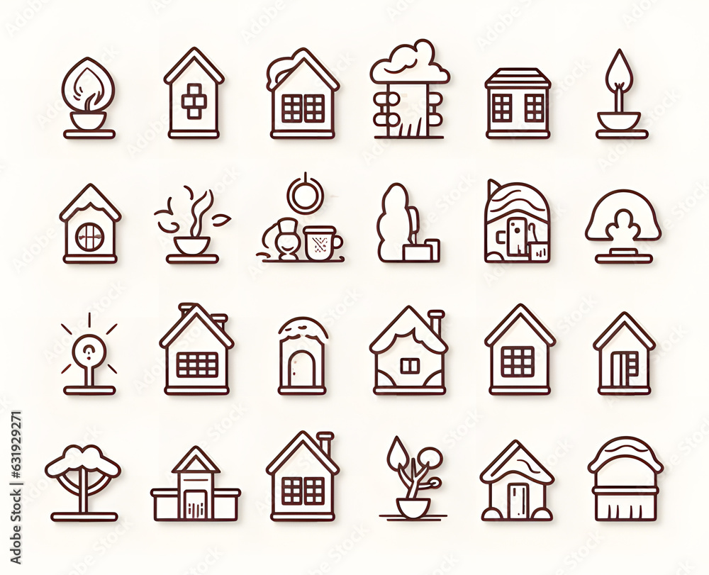 set of home icons ai generative