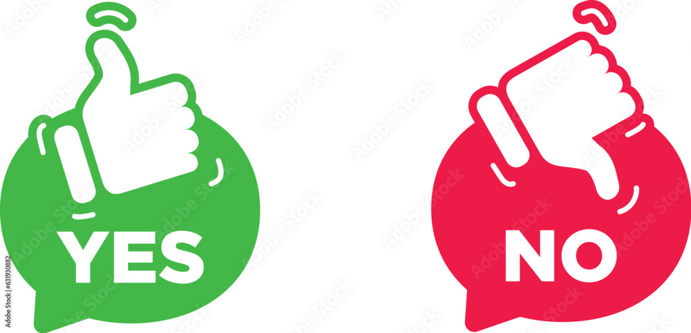 Thumb Up And Thumb Down Like And Dislike Icons Yes Or No Choice Agree And Disagree Sign 0979