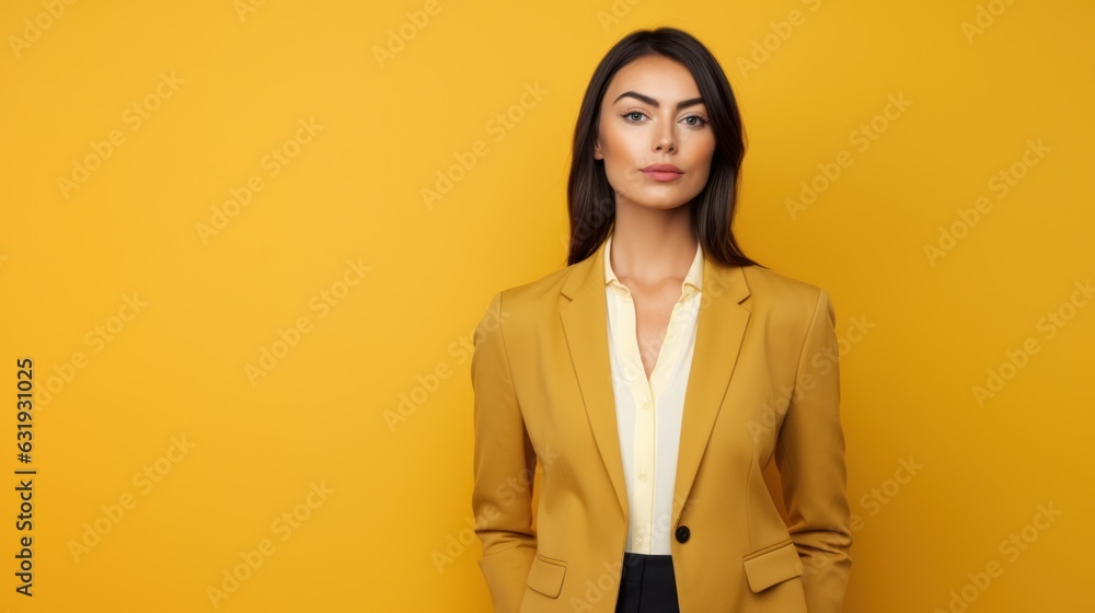 Young smilling business woman posing on soft color background. Young smilling business woman posing on soft color background.
