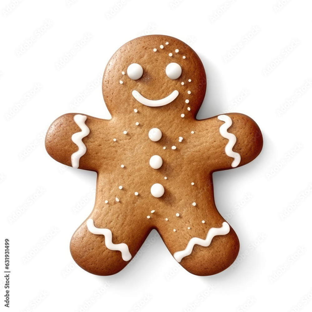 Merry Christmas handmade gingerbread isolated on white background. Merry Christmas handmade gingerbread isolated on white background.