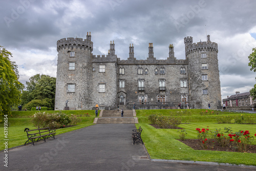 Kilkenny, Ireland - July 12 2023 - "Kilkenny Castle and streets of Kilkenny town"