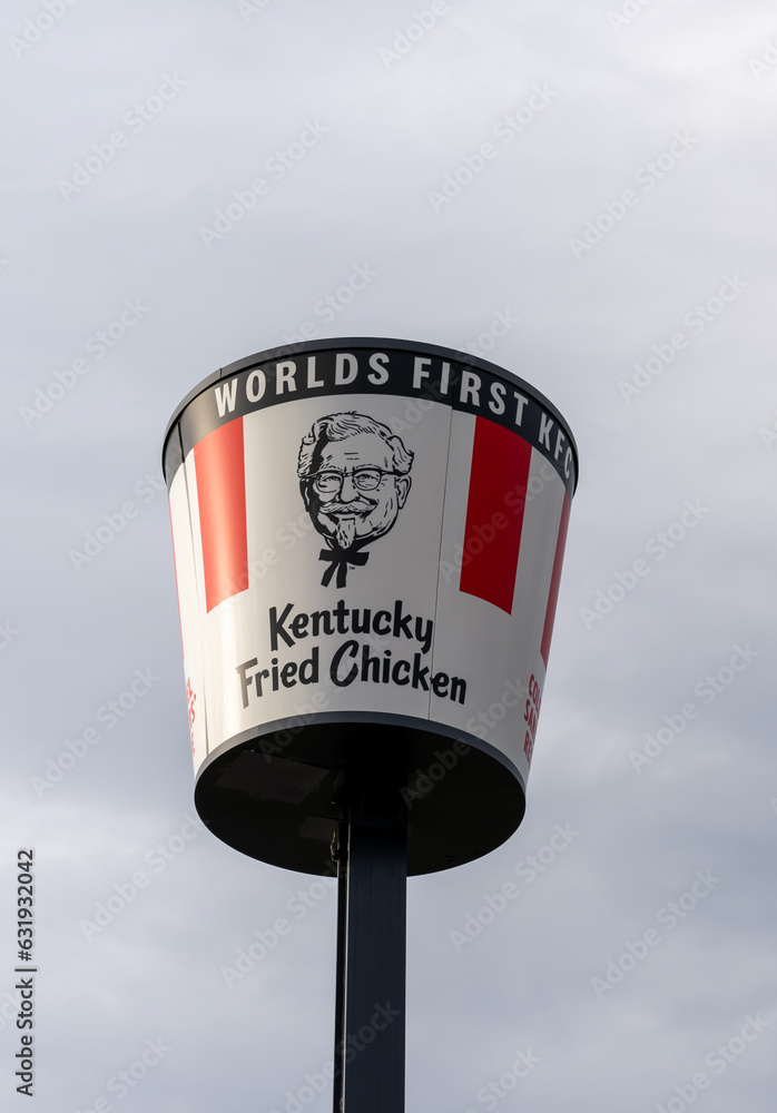 World's First KFC (Kentucky Fried Chicken) restaurant bucket sign in