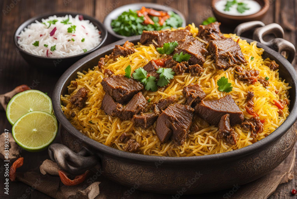 Dum handy chicken biryani is prepared in an earthen or clay pot called handy Dum handy chicken biryani is prepared in an earthen or clay pot called handy
