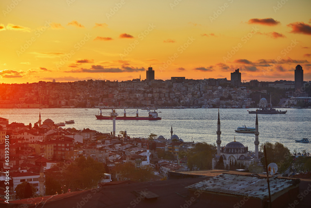Scenic view of Uskudar district on the Asian side of Istanbul, Turkey