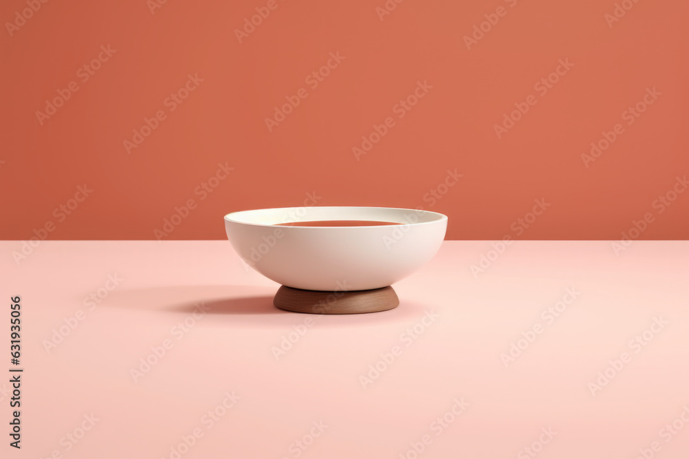 A white bowl sitting on top of a table.