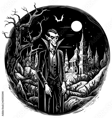 Count Dracula Black and White