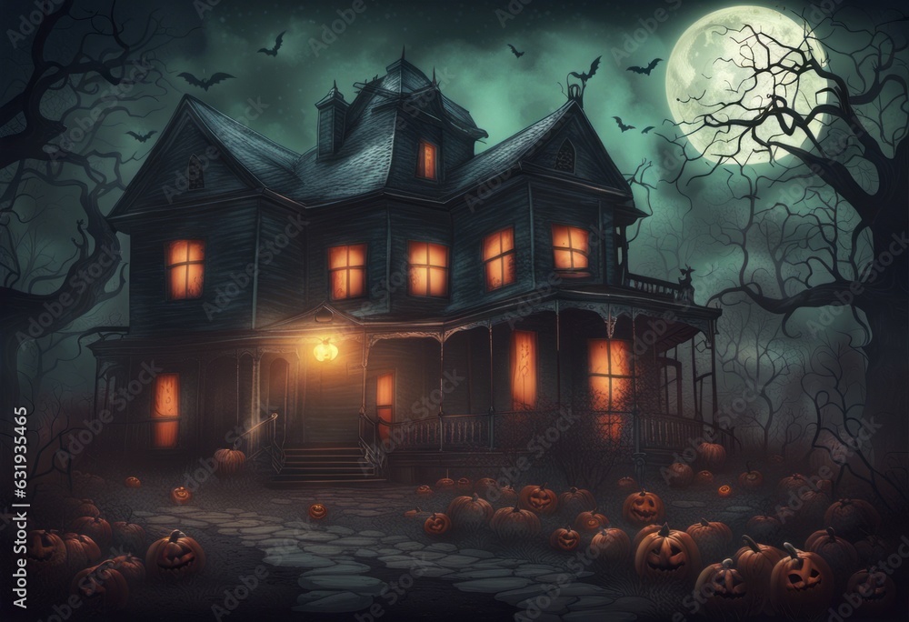 Creepy Retro Style Halloween Background