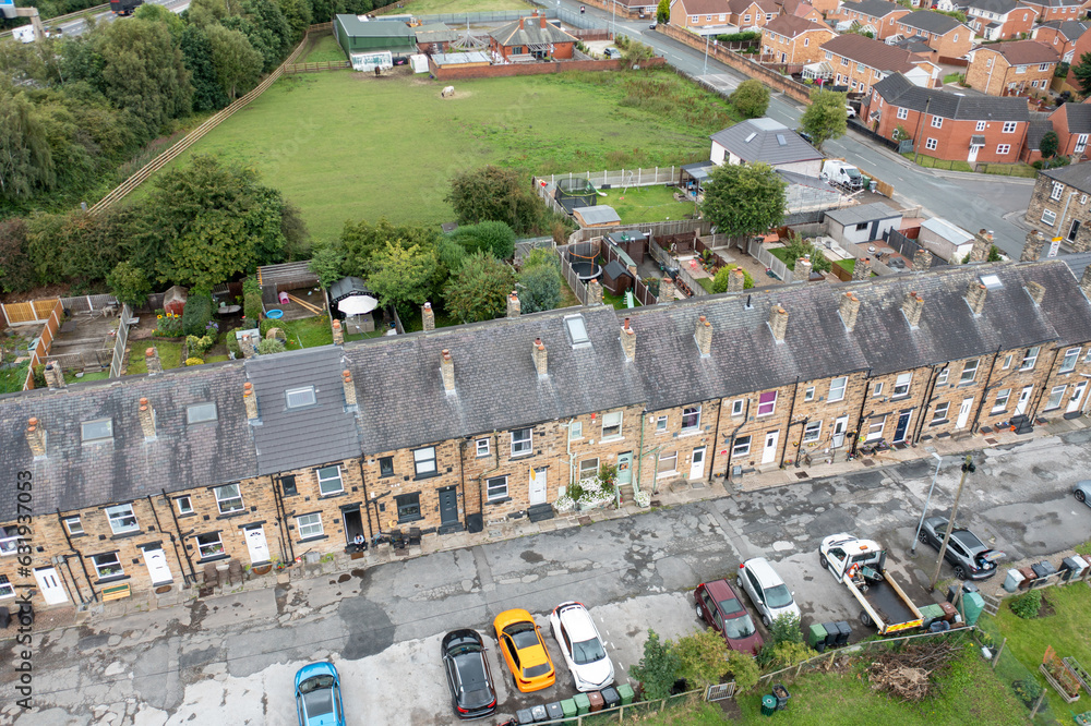 Aerial photo of the village of East Ardsley in the City of Leeds metropolitan borough, in West