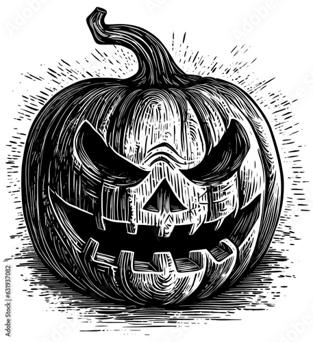 Jack O Lantern Black and White