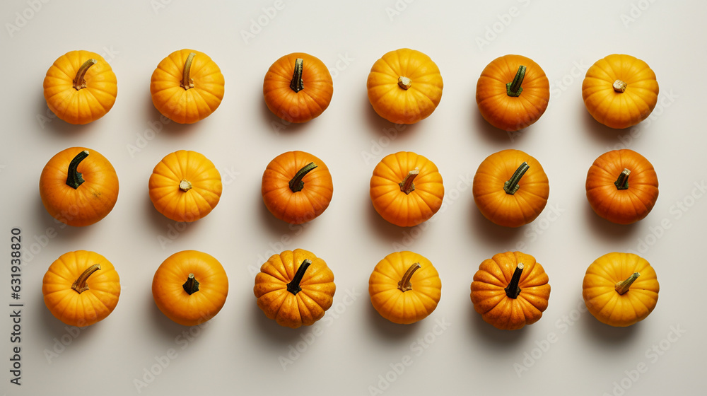 Overhead View of a Variety of Pumpkins and Gourds Arranged in Horizontal Knolling - On Light or Cream Background - Fall, Autumn, Winter, Thanksgiving, Halloween - Generative AI Overhead View of a Variety of Pumpkins and Gourds Arranged in Horizontal Knolling - On Light or Cream Background - Fall, Autumn, Winter, Thanksgiving, Halloween - Generative AI