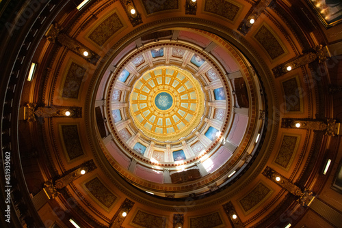 Dome inside Michigan state capitol building.