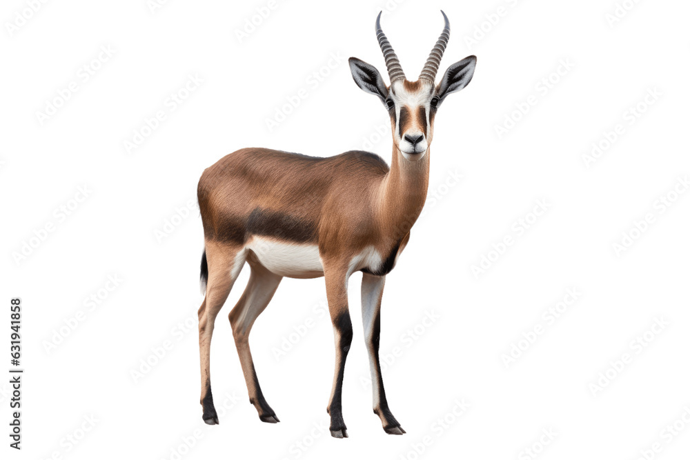 Fototapeta premium African Gazelle isolated on transparent background.