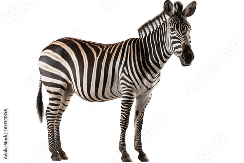 African Grevys Zebra isolated on transparent background. photo