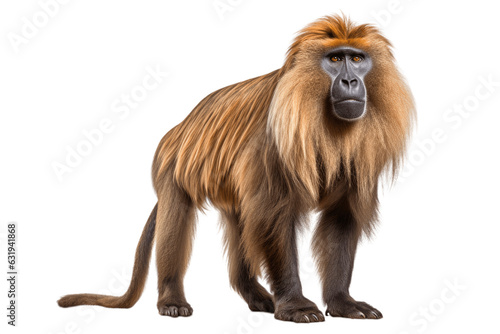 African Gelada Baboon isolated on transparent background.