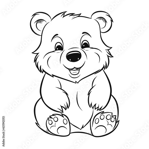 Cartoon Bear coloring pages Png
