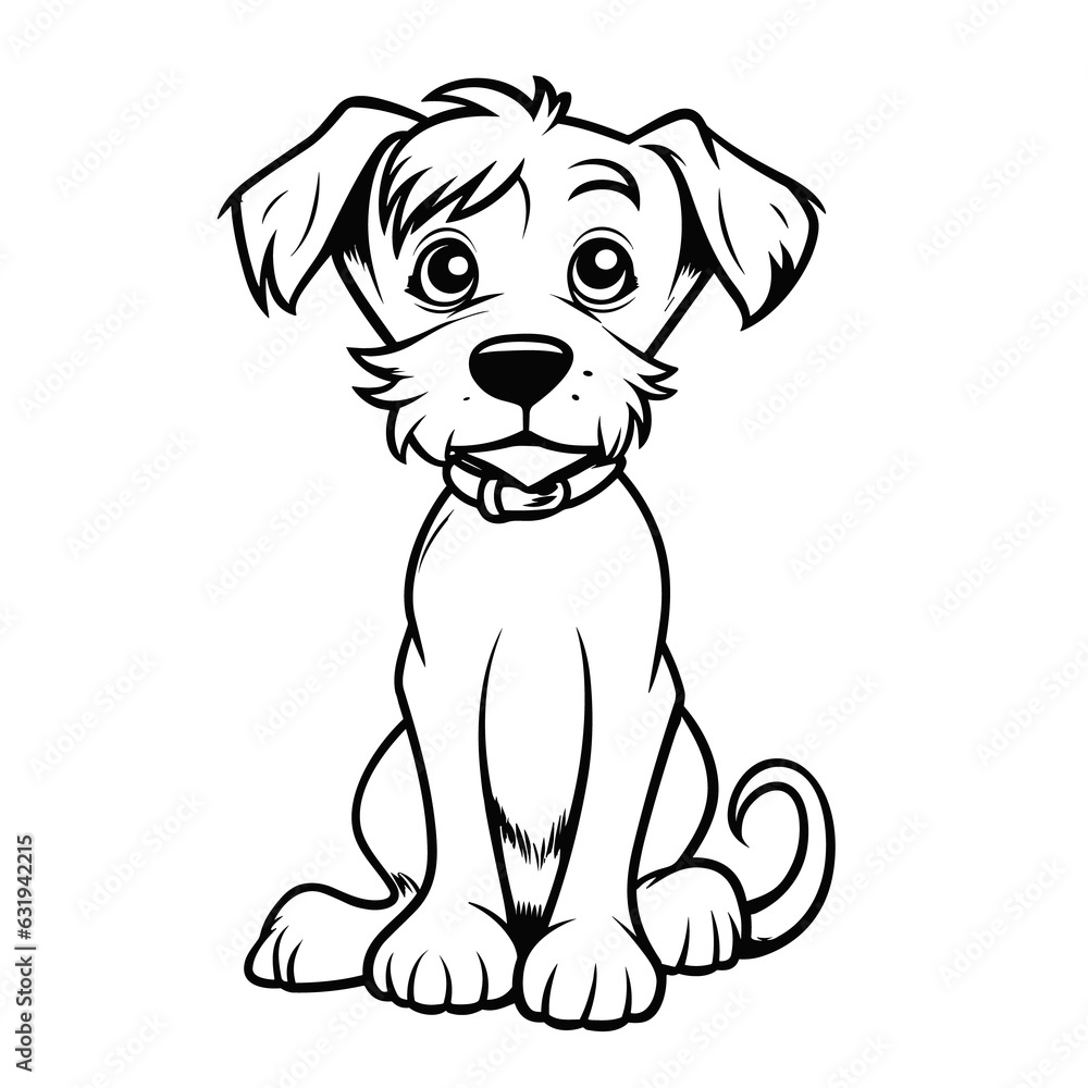 Cartoon dog coloring pages Png