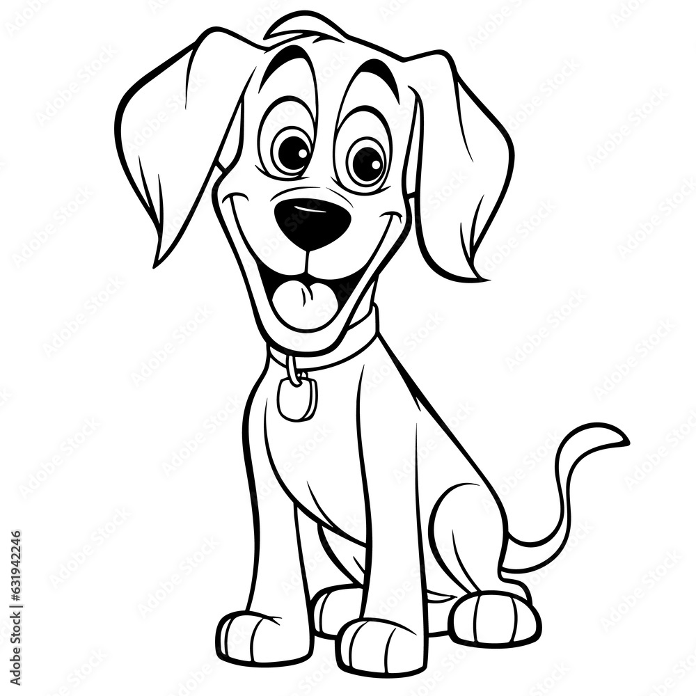 Cartoon dog coloring pages Png