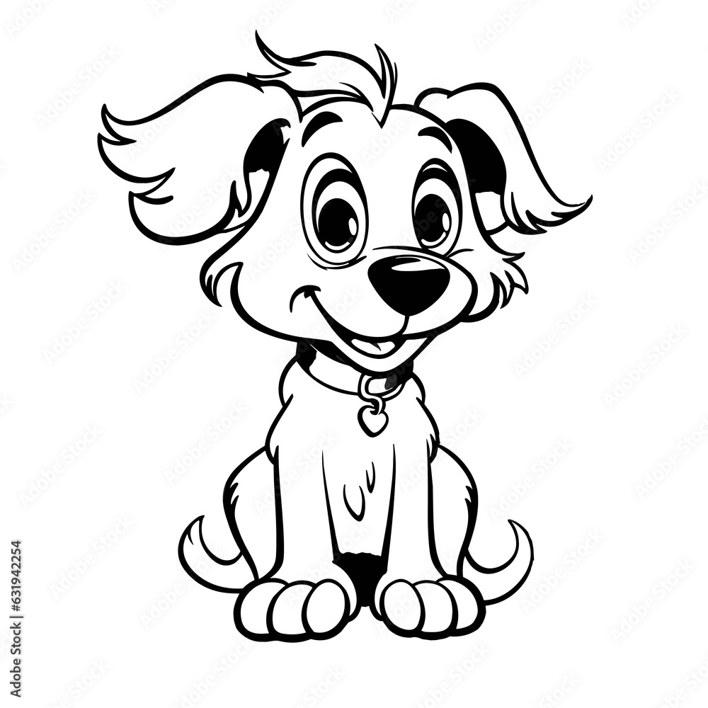 Cartoon dog coloring pages Png Stock Illustration Adobe Stock