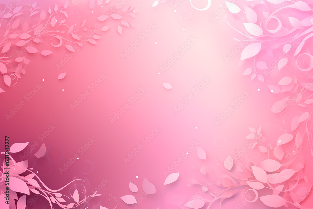 Light pink floral frame background. Generative AI